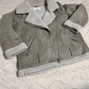 Zara Tan Outerwear with Shearling Texture